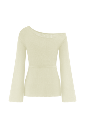 Reagan Off Shoulder Knit Top - White