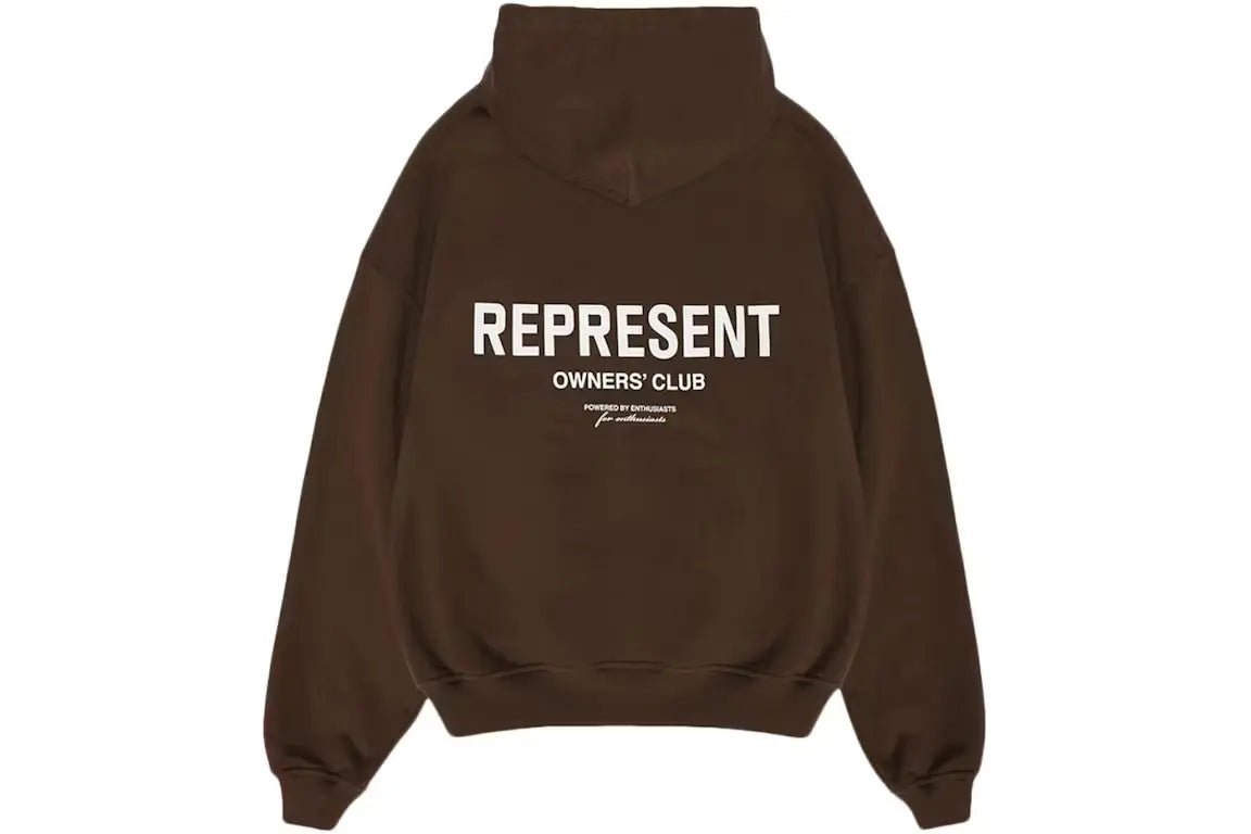 Represent Owner's Club Hoodie Brown/White
