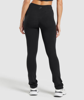 Gymshark Rest Day Boot Cut Cotton Leggings - Black