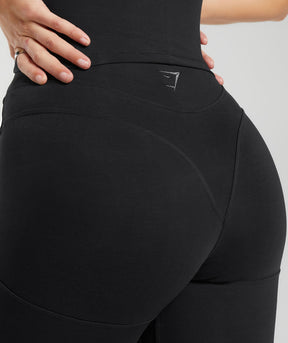Gymshark Rest Day Boot Cut Cotton Leggings - Black