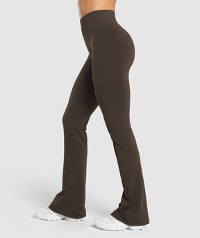Gymshark Luxe Seamless Flare Leggings - Walnut Brown Marl