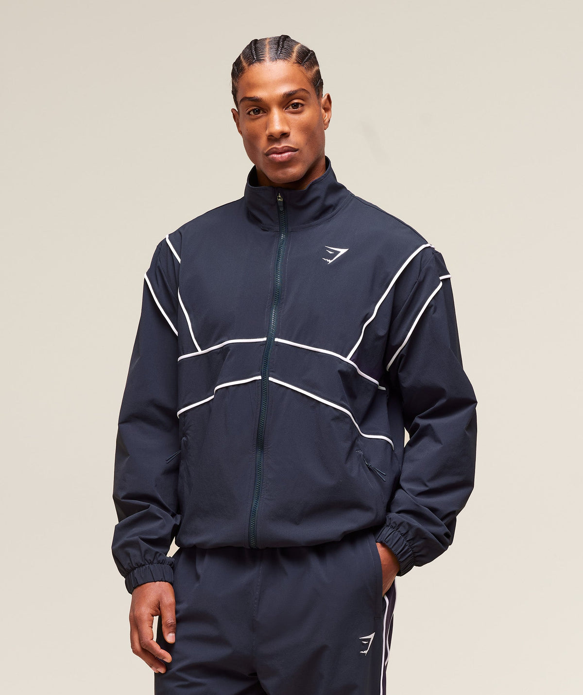 Retro Crinkle Track Jacket