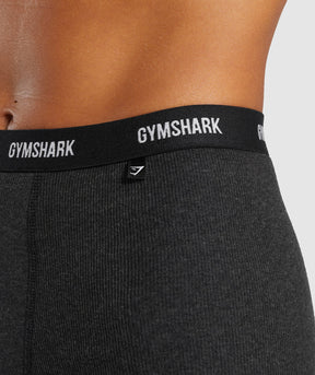 Gymshark Rib Shorts - Midnight Black Marl