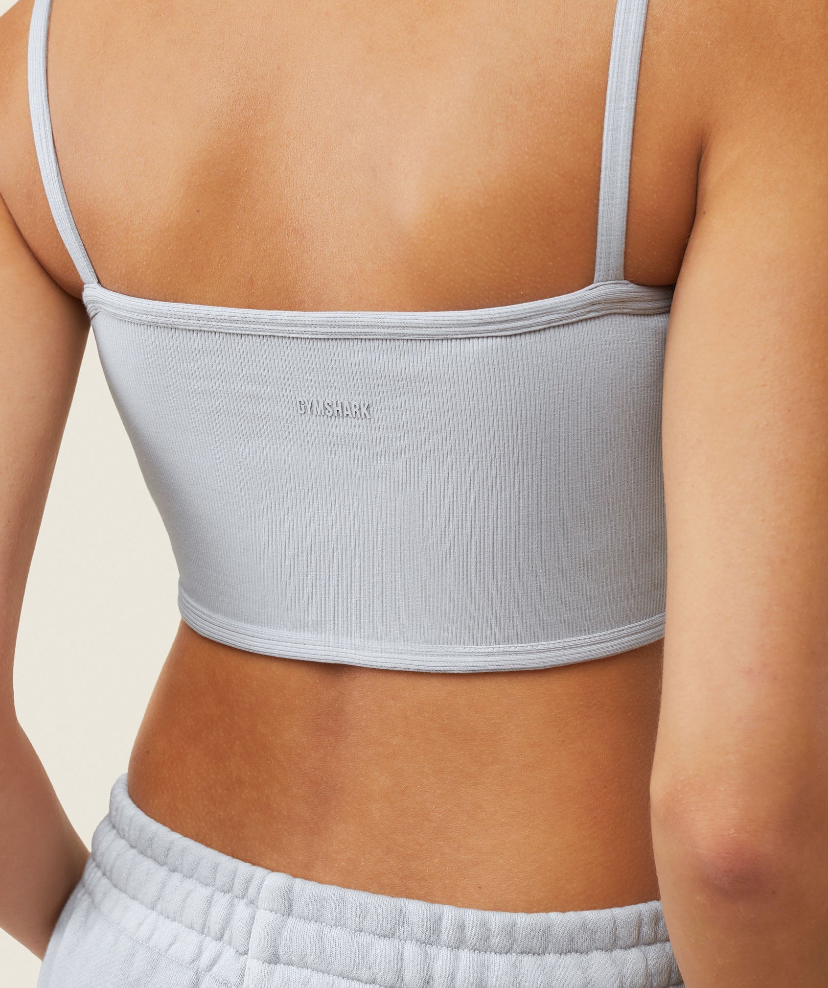 Gymshark everywear Ribbed Bandeau Bra - Ice Grey