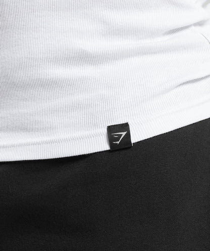 Gymshark Ribbed Long Sleeve T-Shirt - White