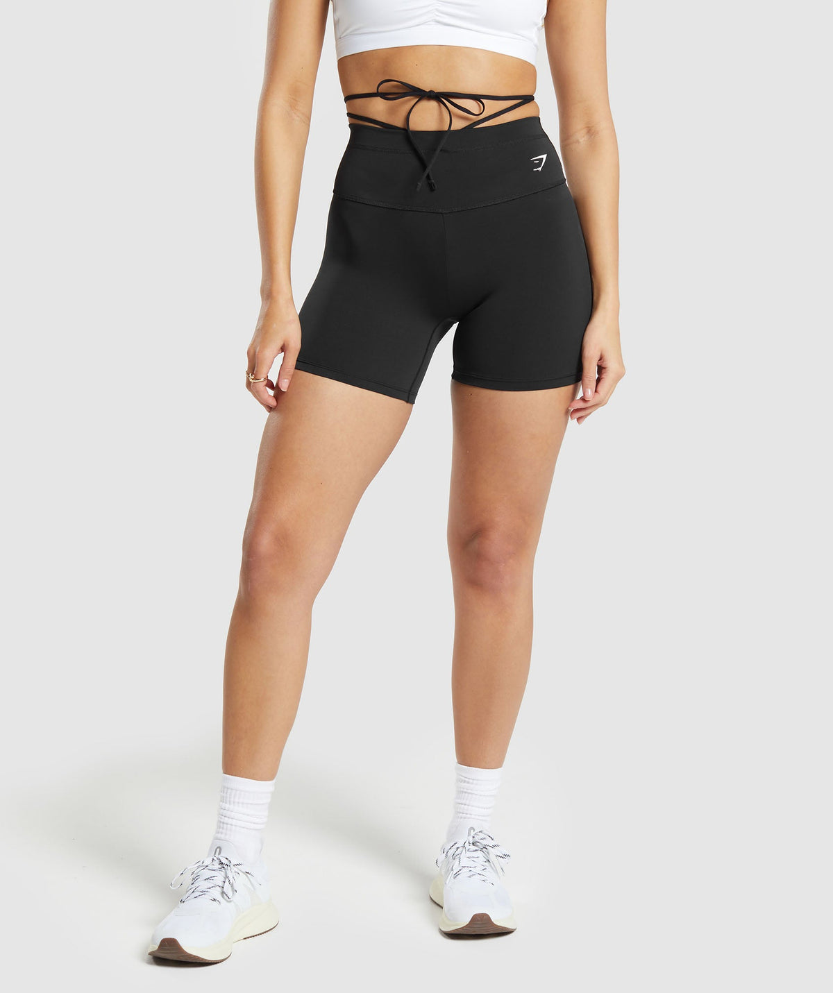 Gymshark Ribbon Tie Waisted Shorts - Black
