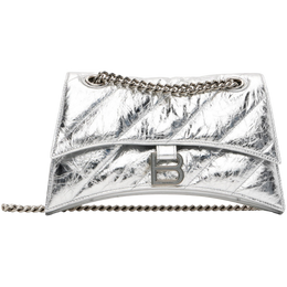 Balenciaga Silver Small Crush Chain Bag