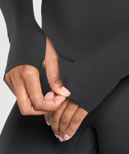 Gymshark Ruched Long Sleeve Top - Black