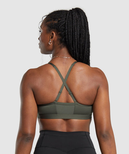 Gymshark Ruched Sports Bra - Strength Green