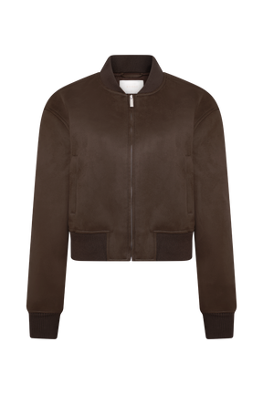 Rudy Suede Bomber Jacket - Chocolate