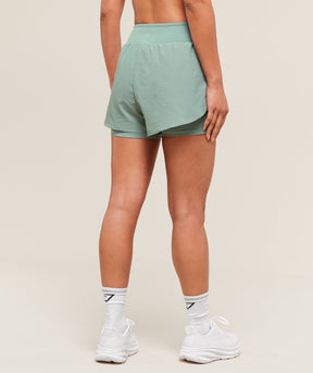 Gymshark Running 2-in-1 Shorts - Celeste Blue