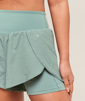 Gymshark Running 2-in-1 Shorts - Celeste Blue