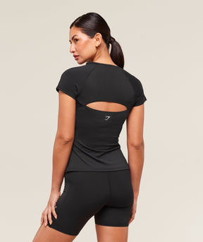 Gymshark Running Back Vent T-Shirt - Black