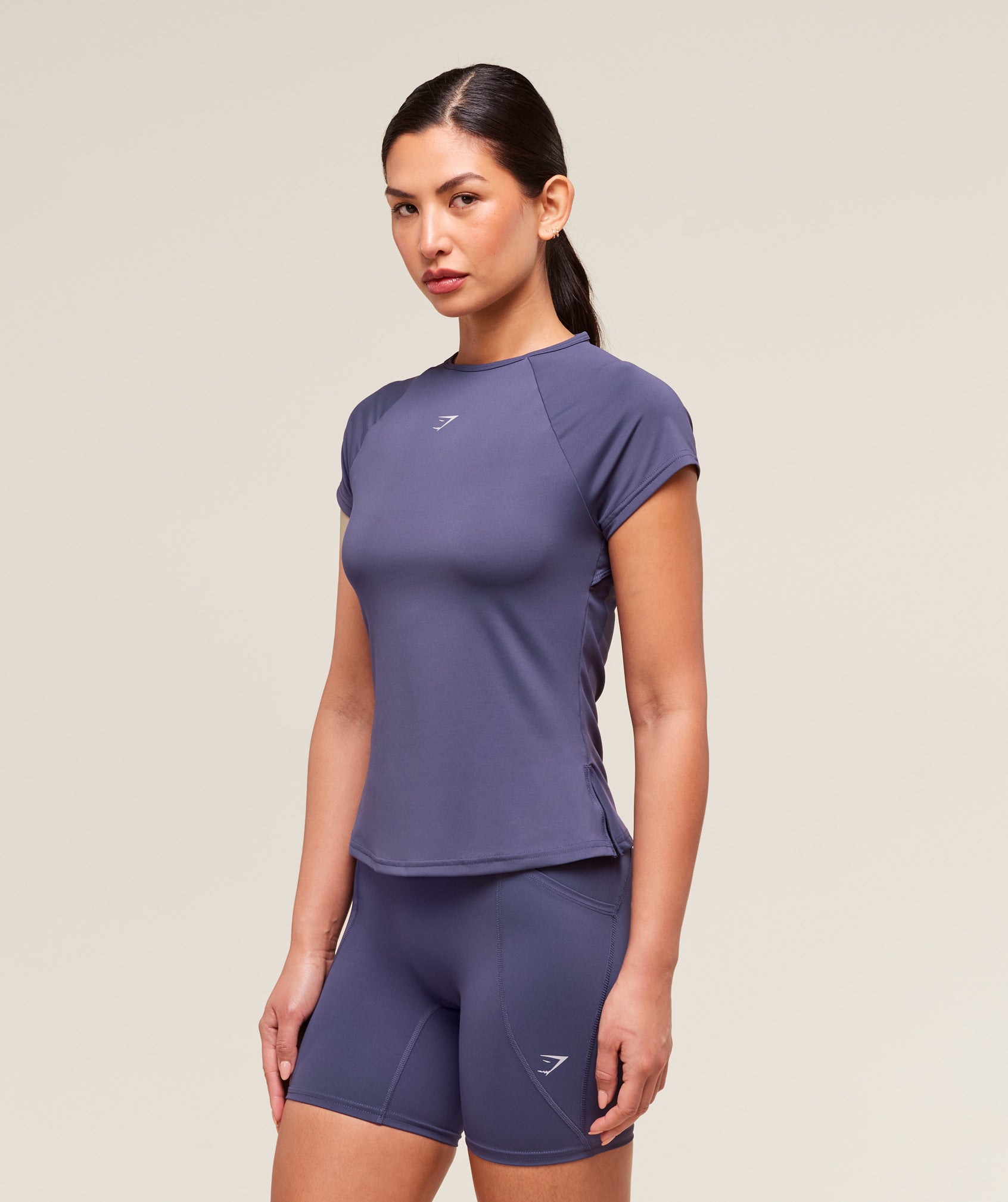 Gymshark Running Back Vent T-Shirt - Weighted Purple