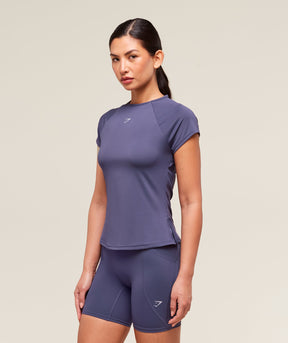 Gymshark Running Back Vent T-Shirt - Weighted Purple