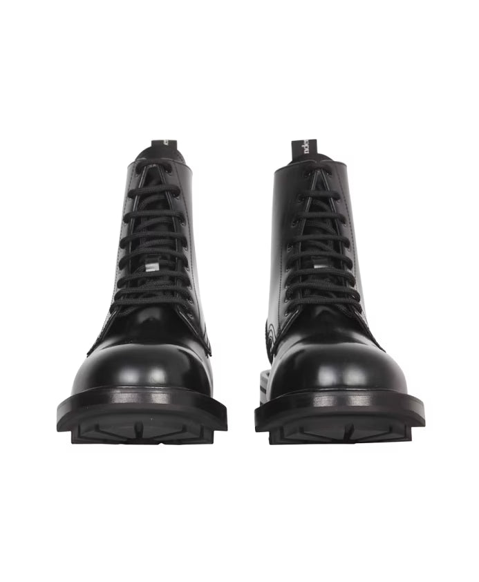 Brushed Leather Lace-up Boots