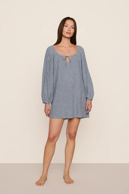 Linen Blend Short Dress