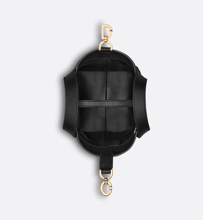 Dior Toujours Vertical Nano Tote Bag Black Macrocannage Calfskin