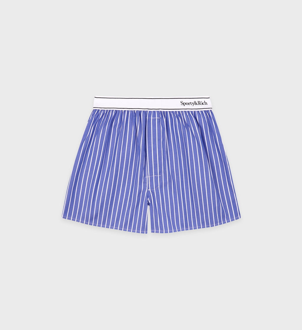 Serif Logo Boxer Short - Blue Striped