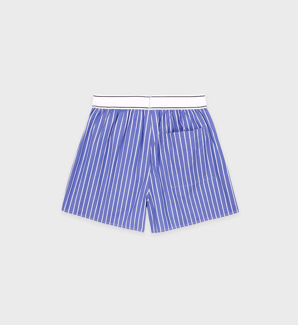 Serif Logo Boxer Short - Blue Striped