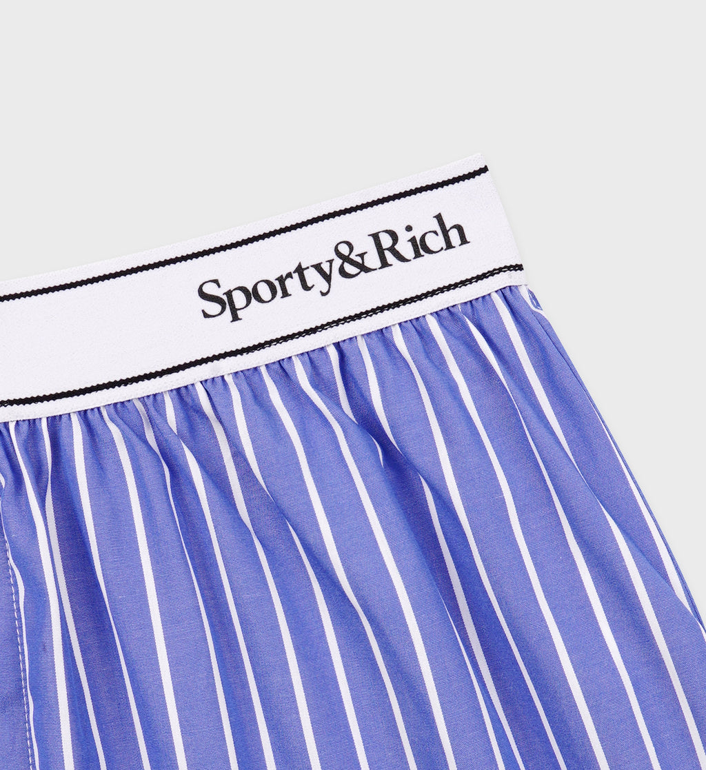 Serif Logo Boxer Short - Blue Striped