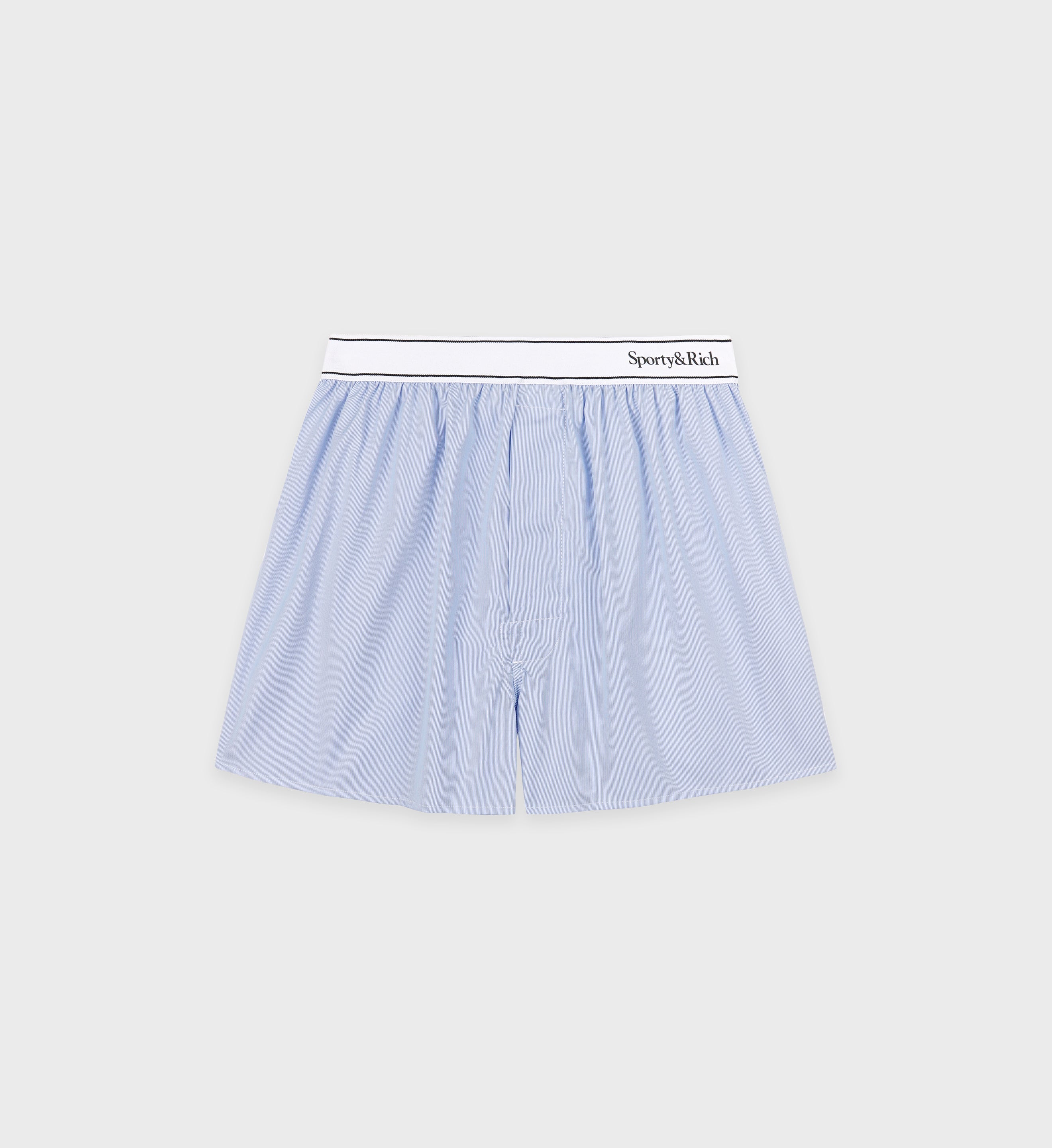 Serif Logo Boxer Short - Blue/White Thin Stripe