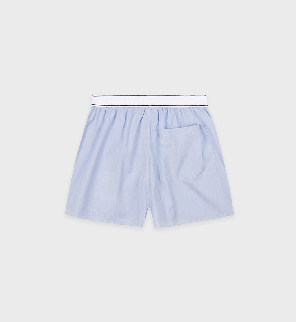 Serif Logo Boxer Short - Blue/White Thin Stripe