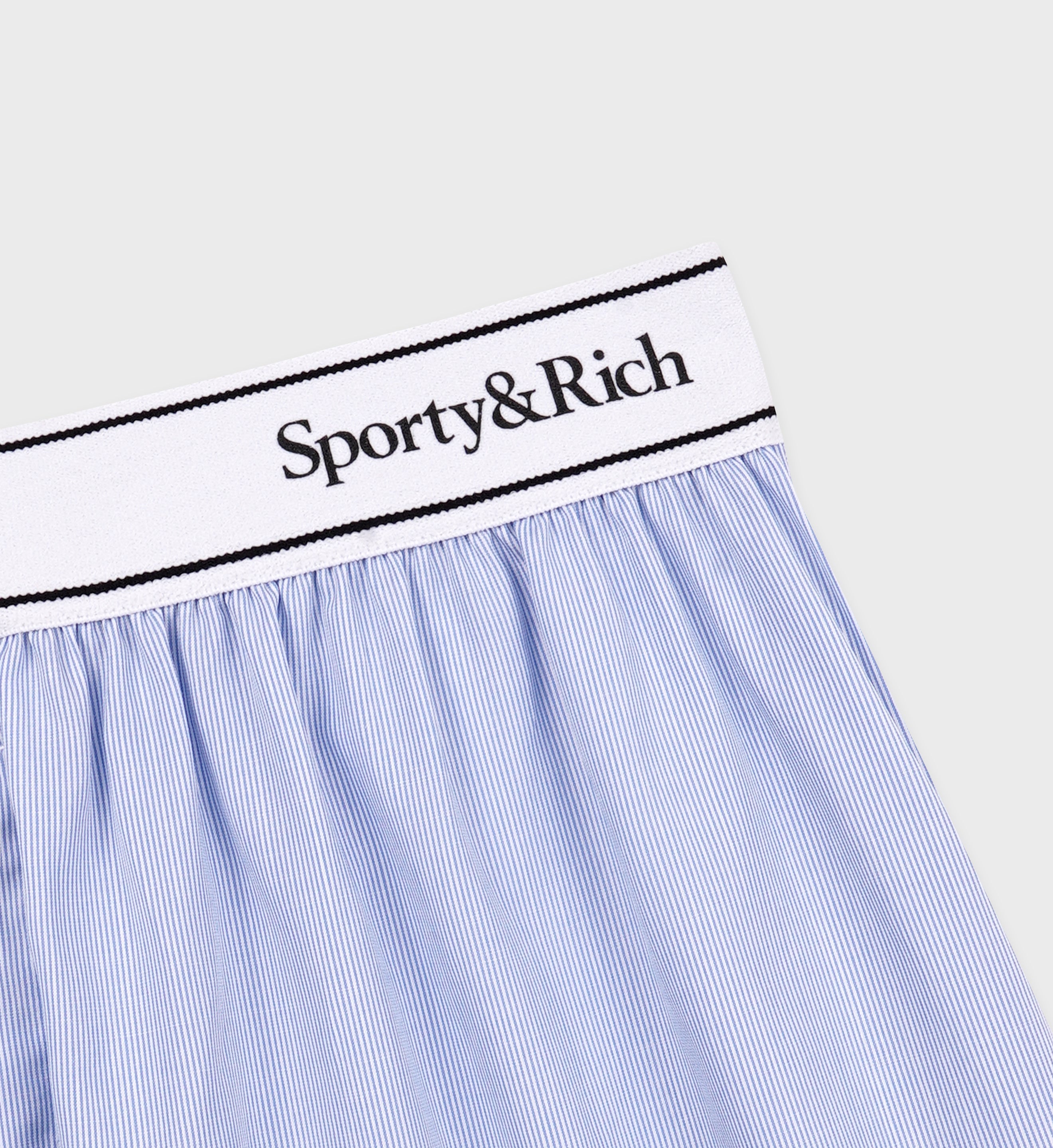 Serif Logo Boxer Short - Blue/White Thin Stripe
