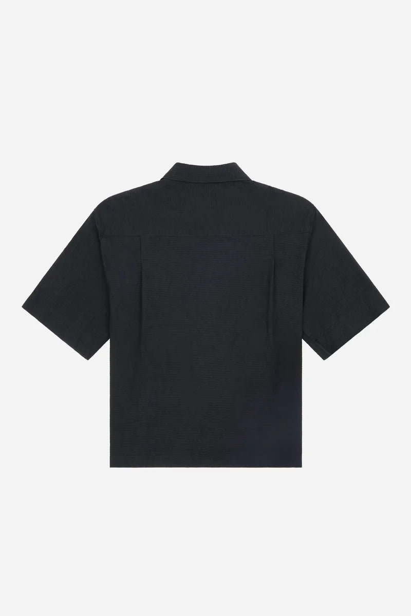 Cropped Seersucker Summer Shirt