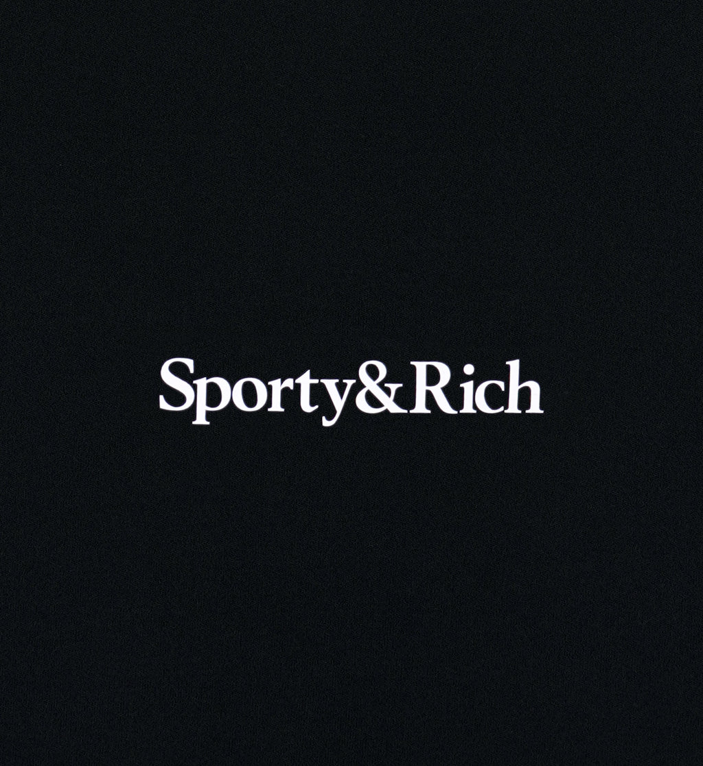 Serif Logo Biker Short - Black/White