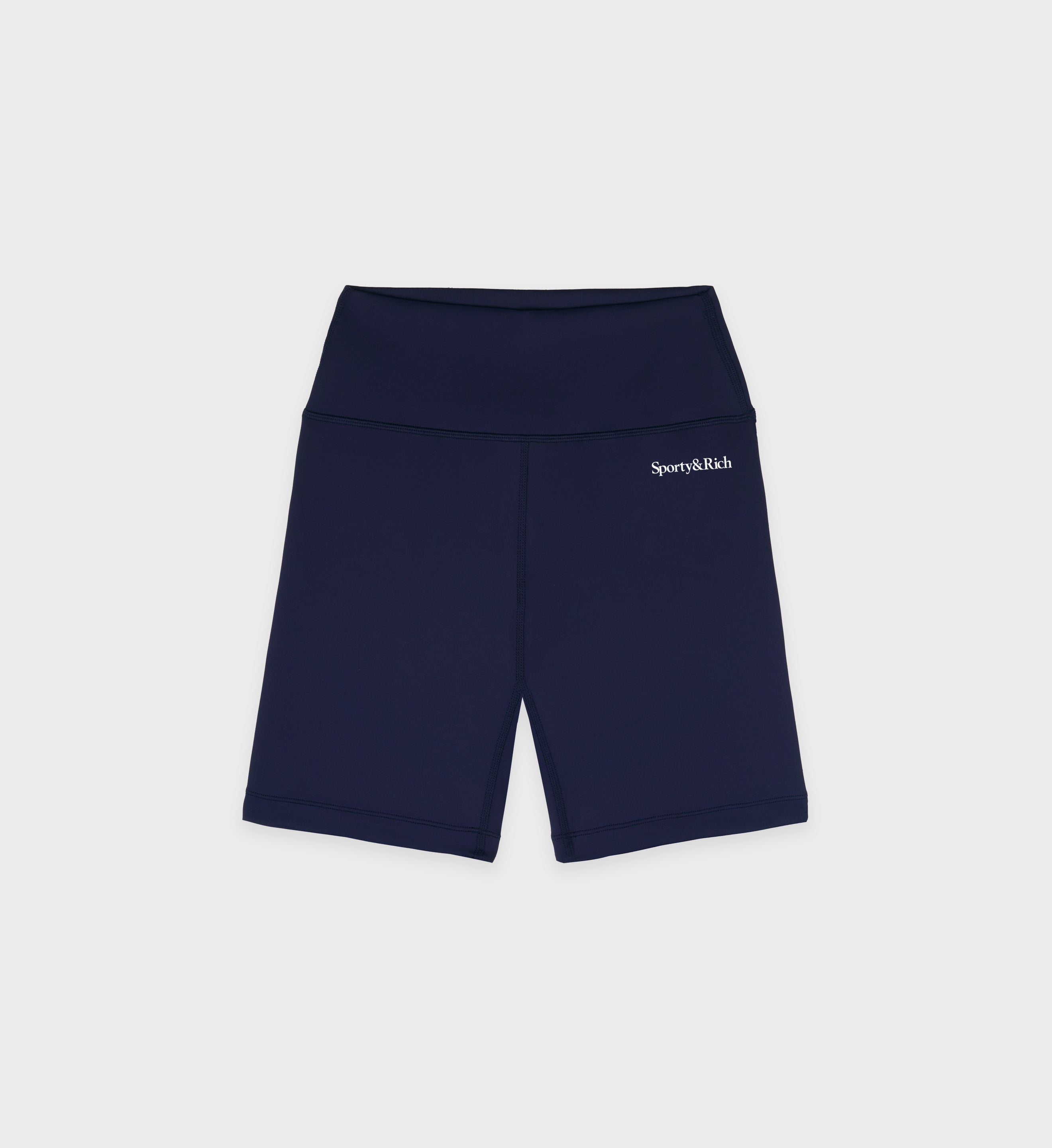Serif Logo Biker Short - Navy/White
