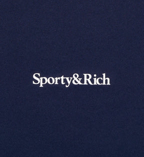 Serif Logo Biker Short - Navy/White
