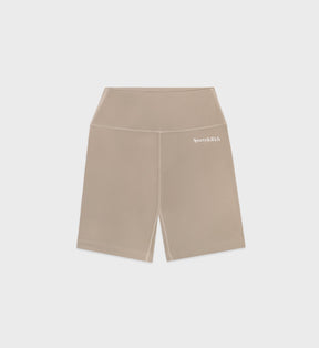 Serif Logo Biker Short - Elephant/White
