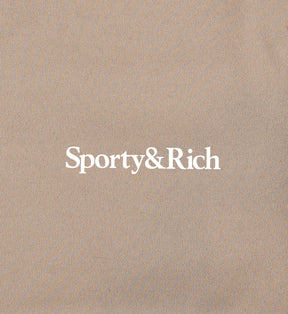 Serif Logo Biker Short - Elephant/White