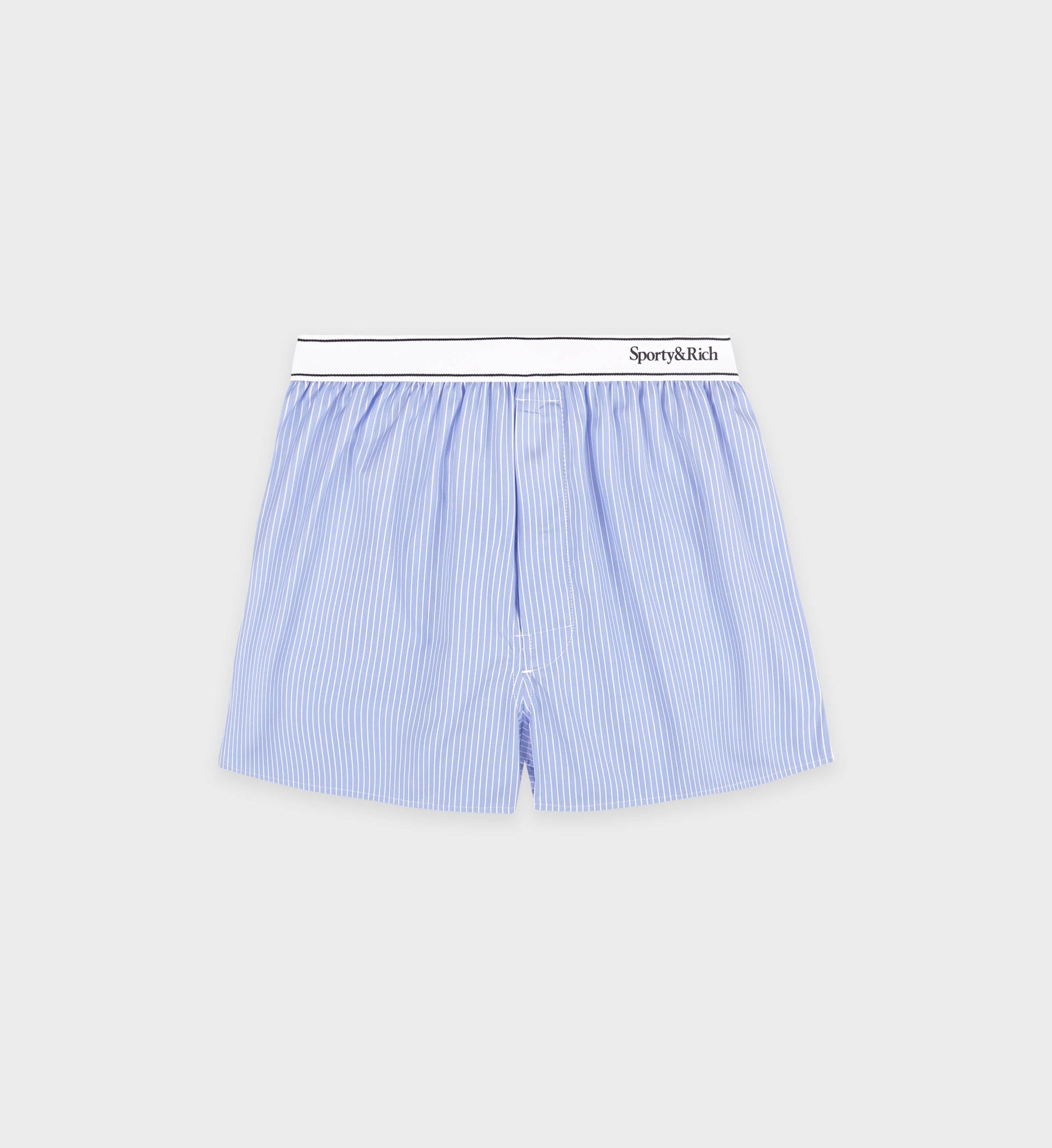 Serif Logo Boxer Short - Light Blue Striped/White