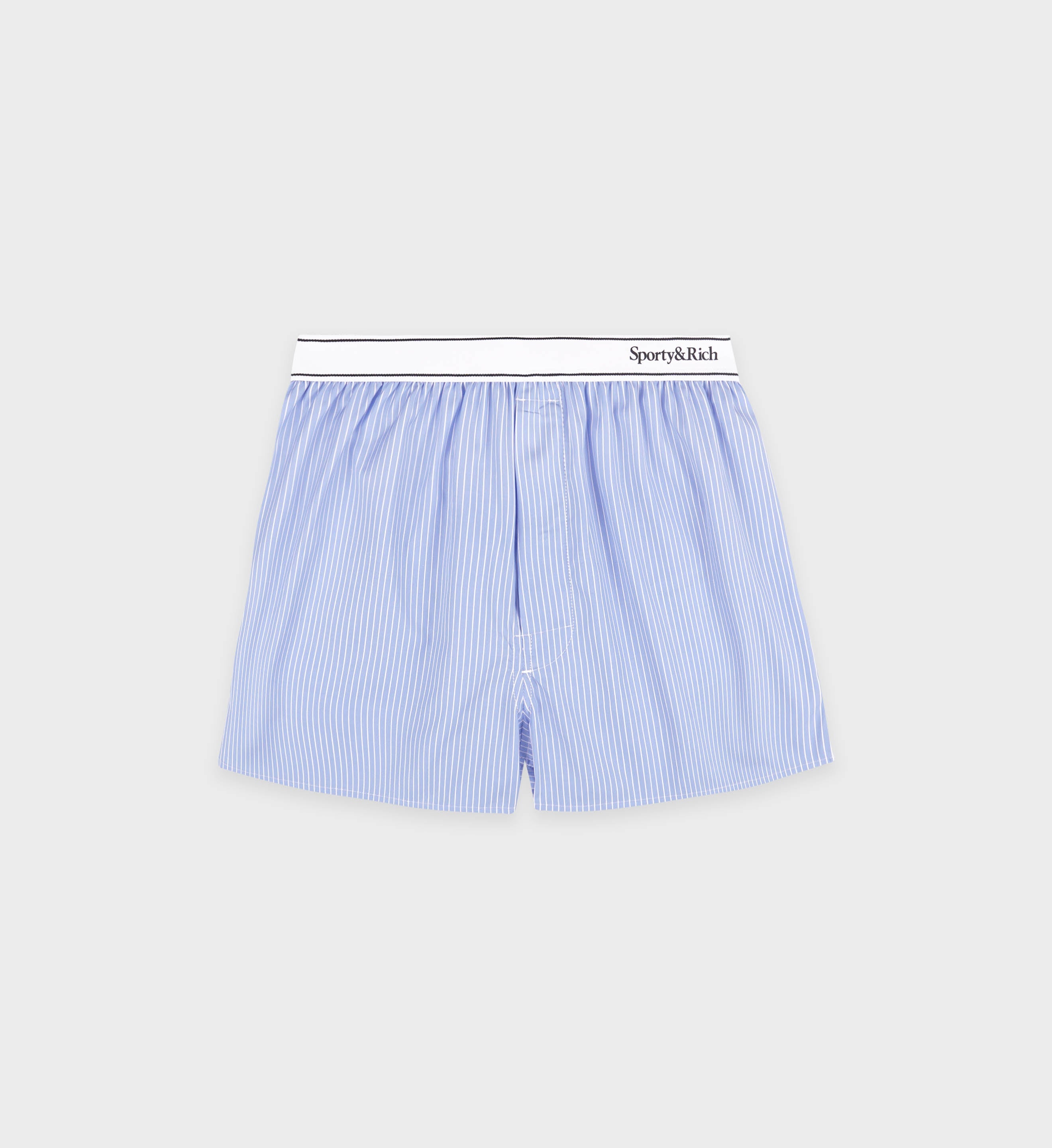 Serif Logo Boxer Short - Light Blue Striped/White