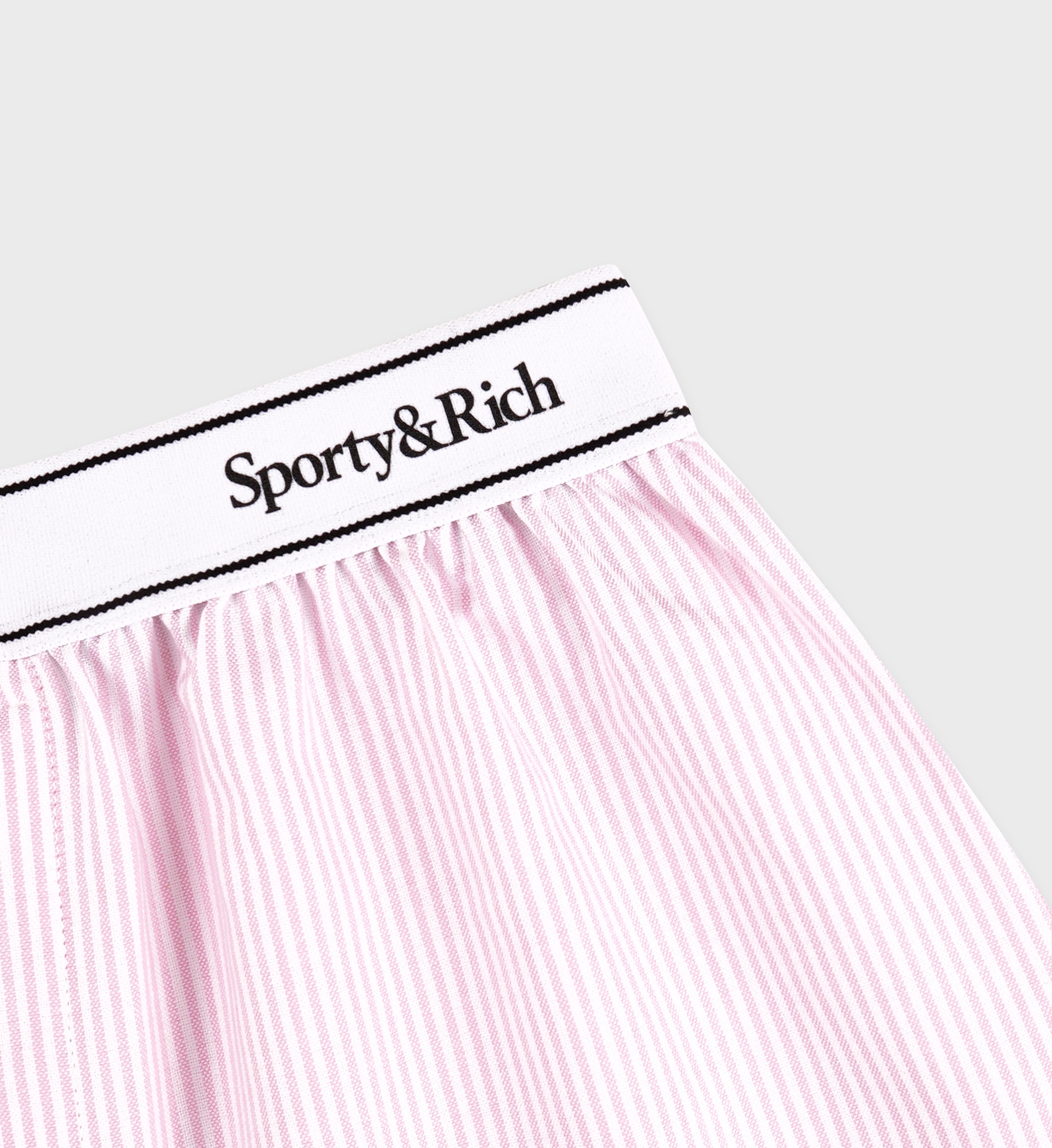 Serif Logo Oxford Boxer - Pink/White Thin Stripe