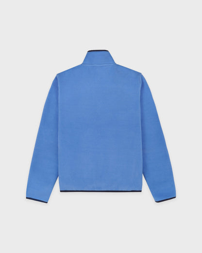 Serif Logo Buttoned Polar Sweatshirt - Azure/Light Navy