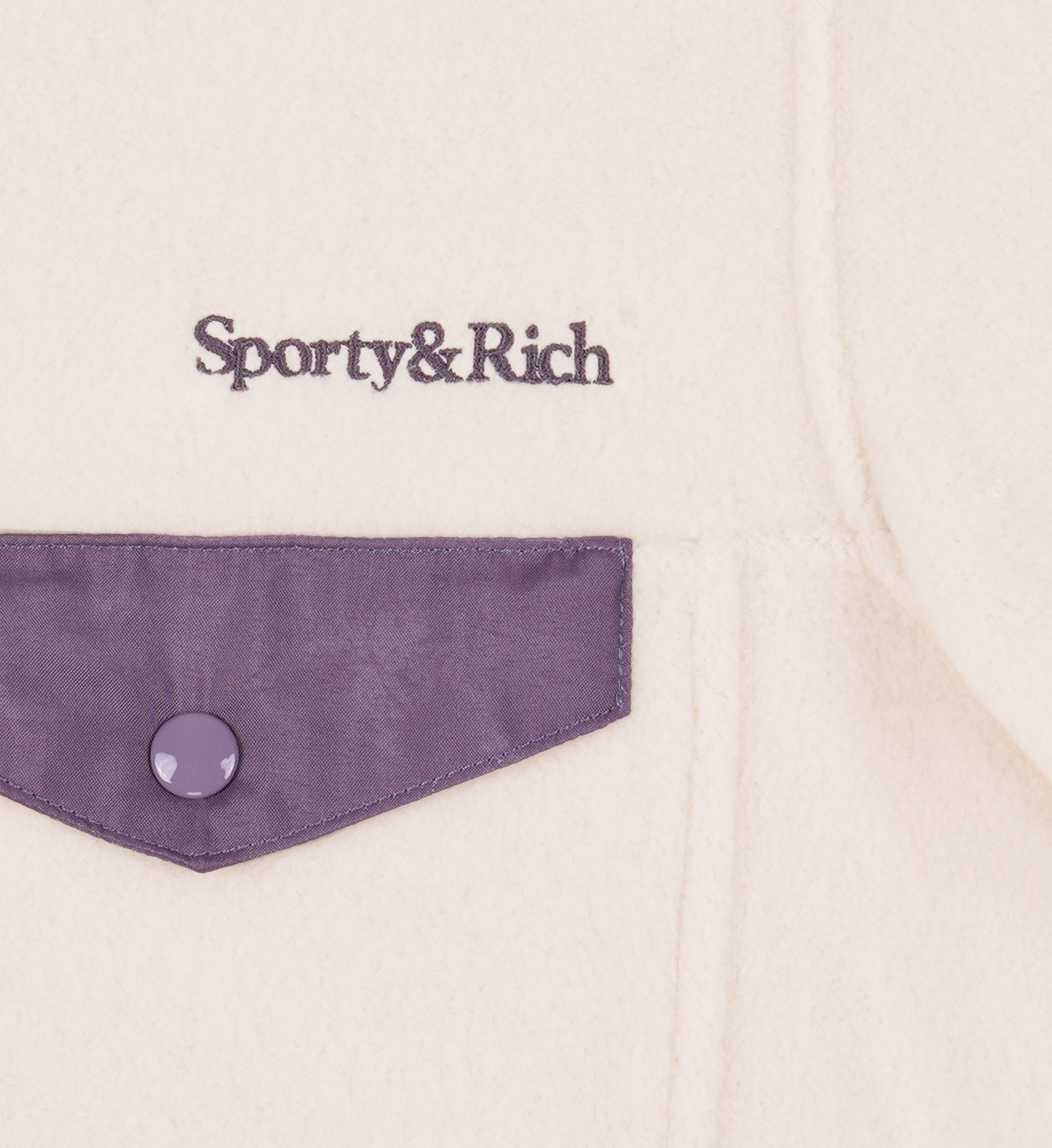 Serif Logo Polar Sweatshirt - Cream/Dusty Grape