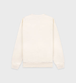 Serif Logo Crewneck - Cream/Navy