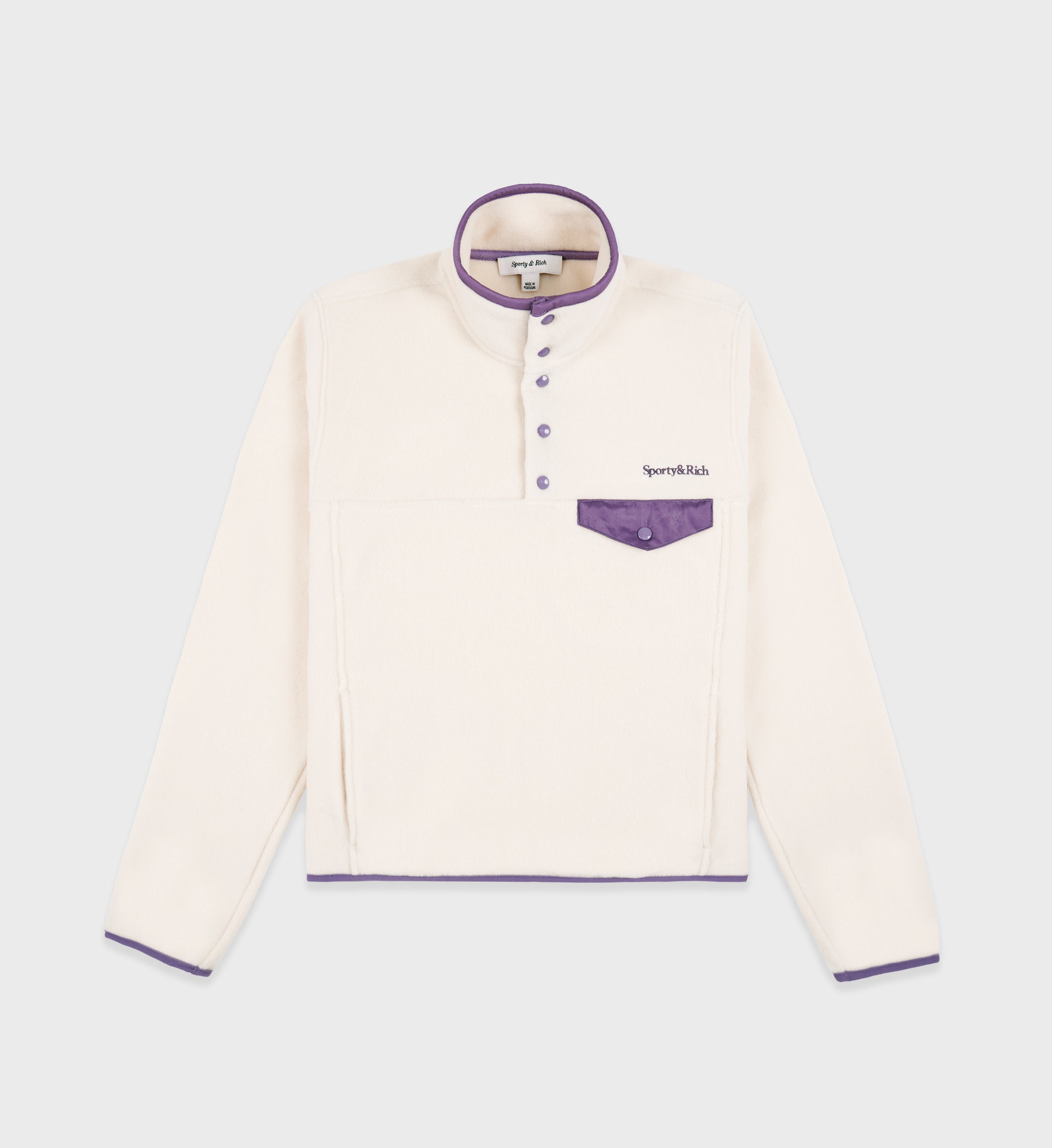 Serif Logo Polar Sweatshirt - Cream/Dusty Grape