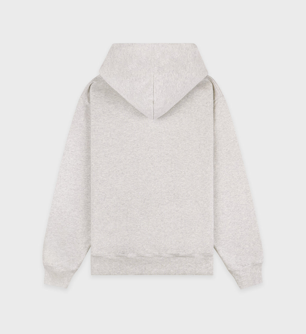 Serif Logo Hoodie - Heather Gray/Navy