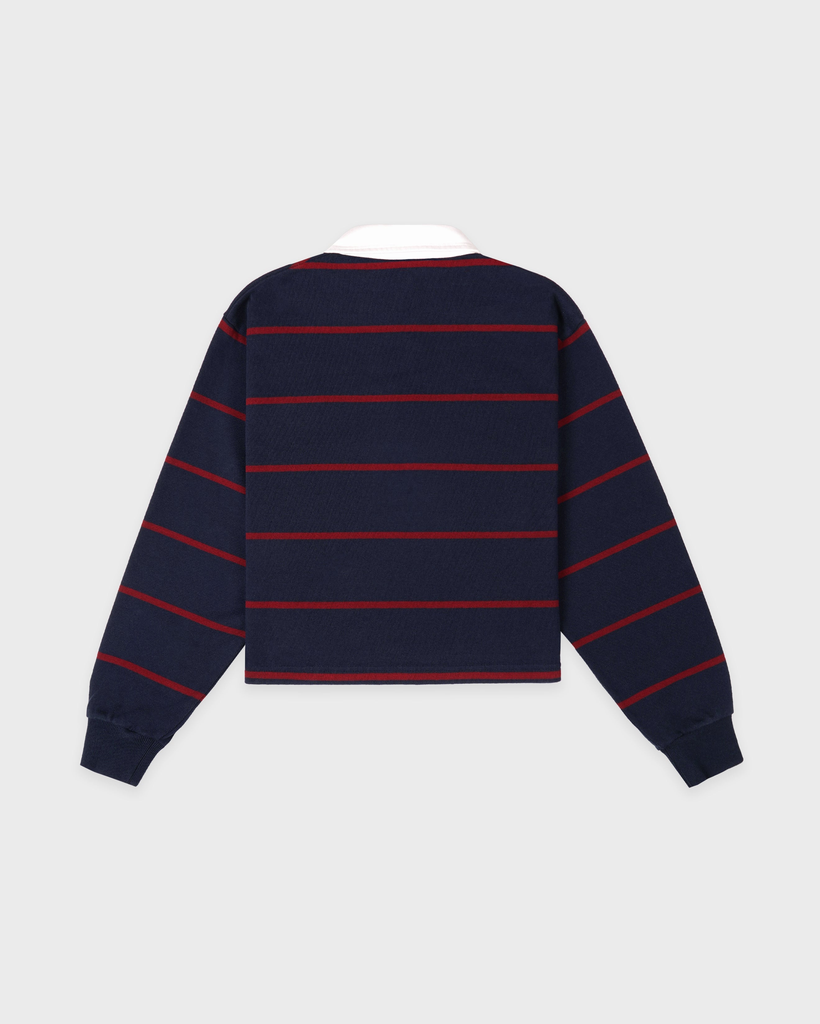 Serif Logo Rugby Polo - Navy/White/Merlot