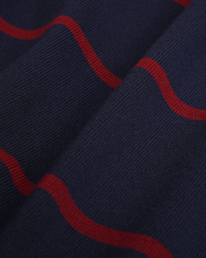 Serif Logo Rugby Polo - Navy/White/Merlot