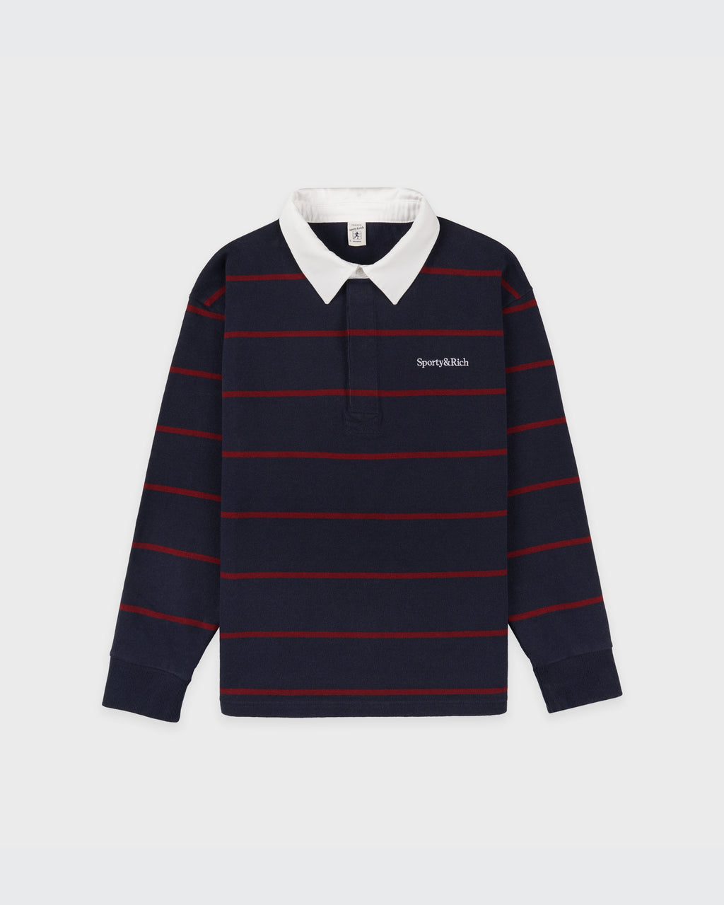 Serif Logo Rugby Polo Men - Dark Navy/White/Merlot