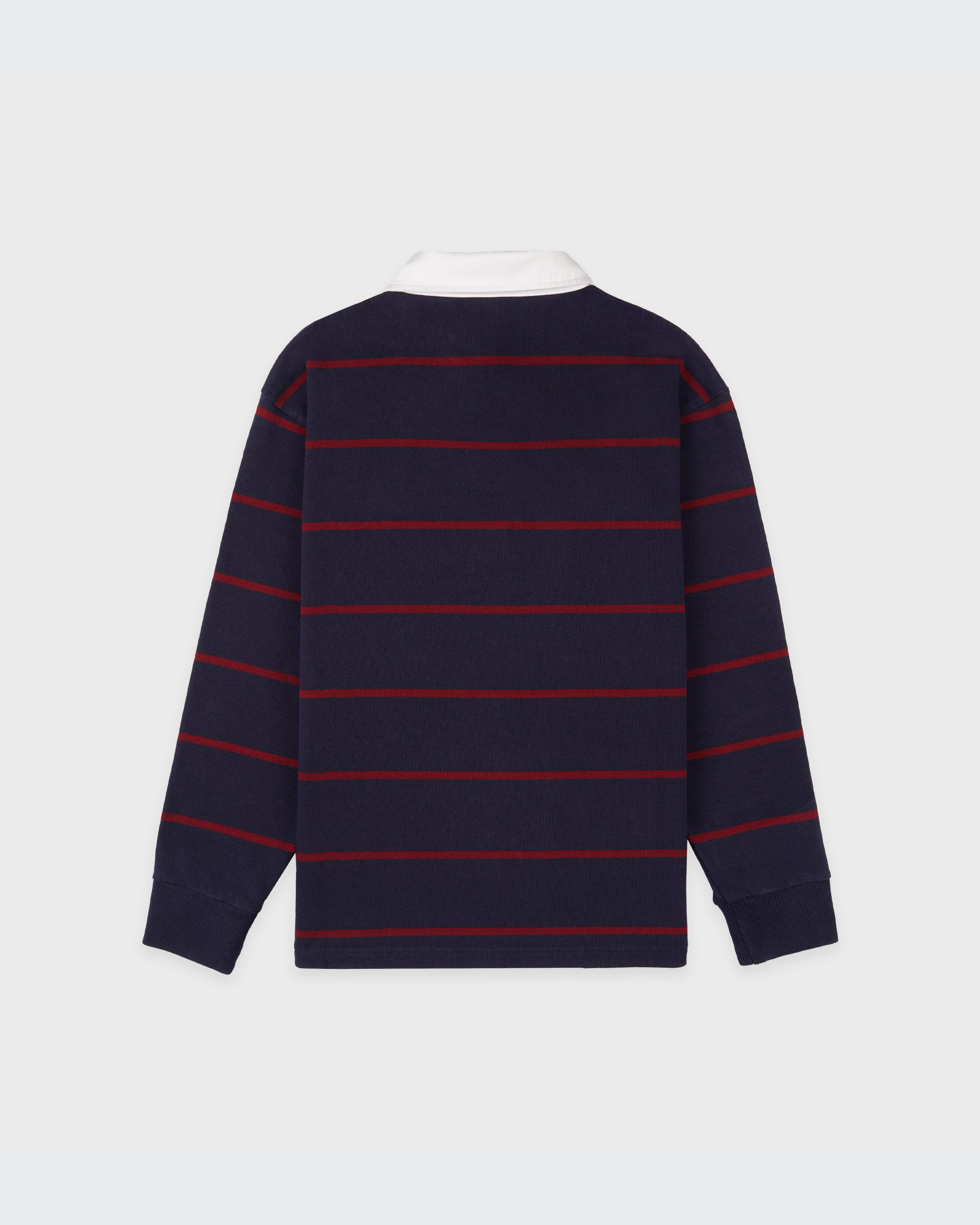 Serif Logo Rugby Polo Men - Dark Navy/White/Merlot