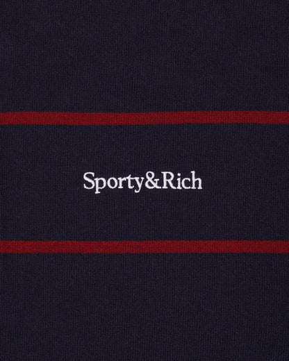 Serif Logo Rugby Polo Men - Dark Navy/White/Merlot