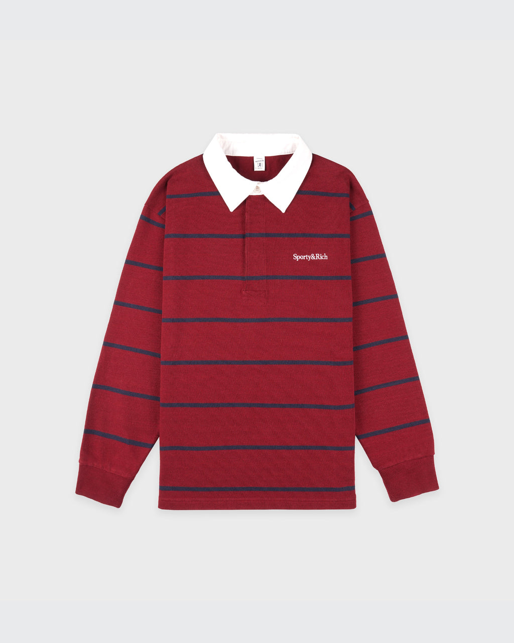 Serif Logo Rugby Polo Men - Merlot/White/Dark Navy