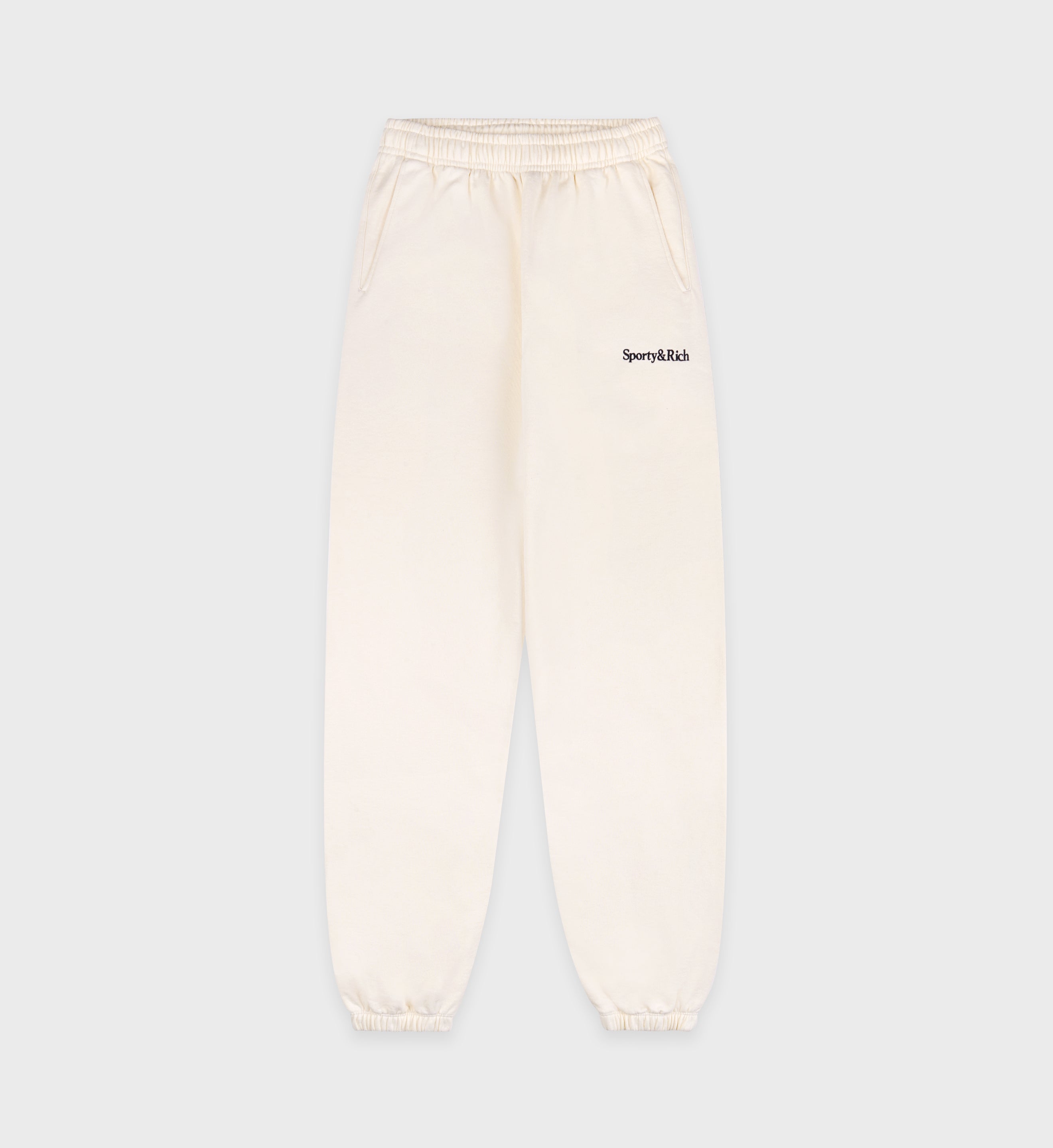 Serif Logo Sweatpant - Cream/Navy