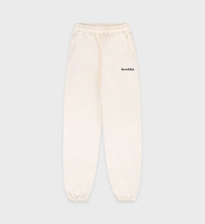 Serif Logo Sweatpant - Cream/Navy